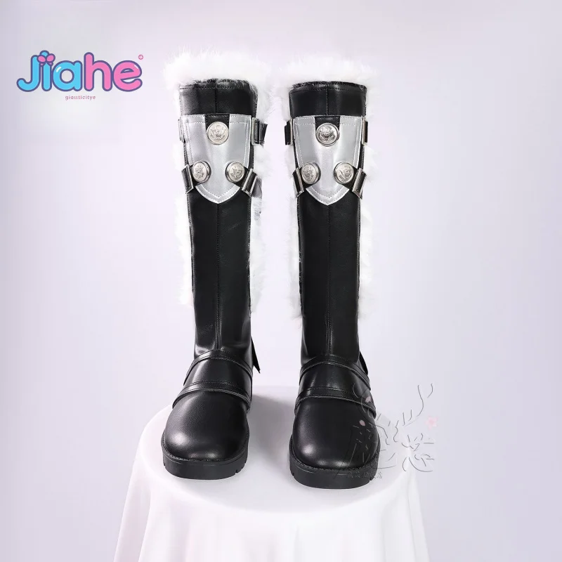 لعبة Wuthering موجات QIUYUAN تشيو يوان تأثيري أحذية هالوين كرنفال الرجال والنساء أحذية جلدية أنيقة عالية الكعب