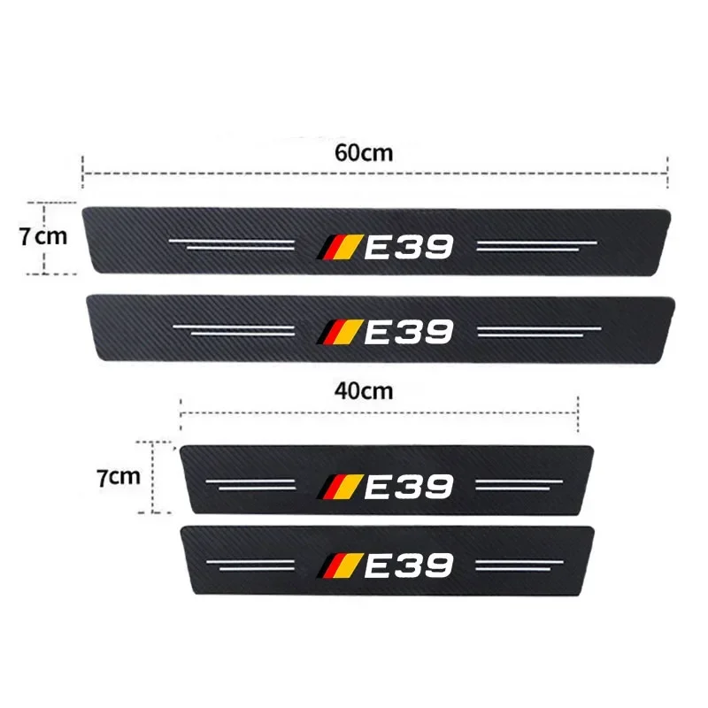 Carbon Fiber Car Front Rear Door Threshold Stickers Protect Film Trunk Sill Pedal Guards Scuff Plate Decals for BMW E39 5 Series