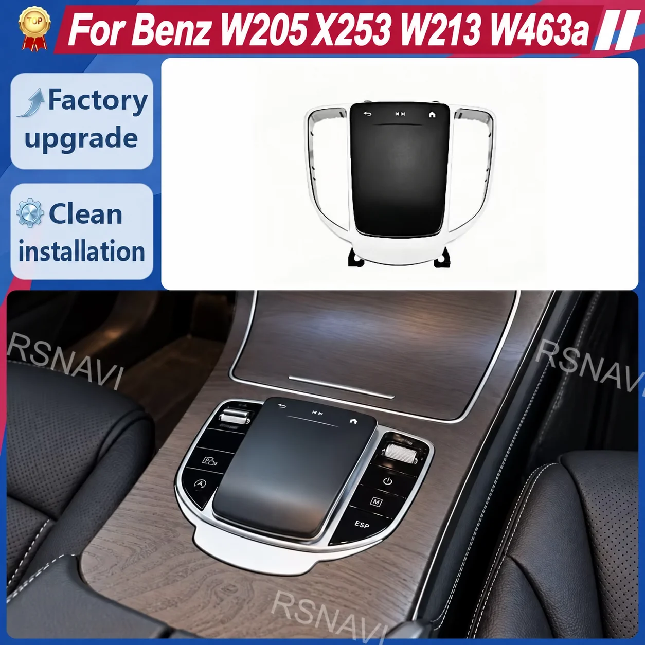 Touchpad Multimedia Buttons for Mercedes-Benz W205 W213 W463A X253 G GLC Center Console Control Knob Joystick Old to New Upgrade