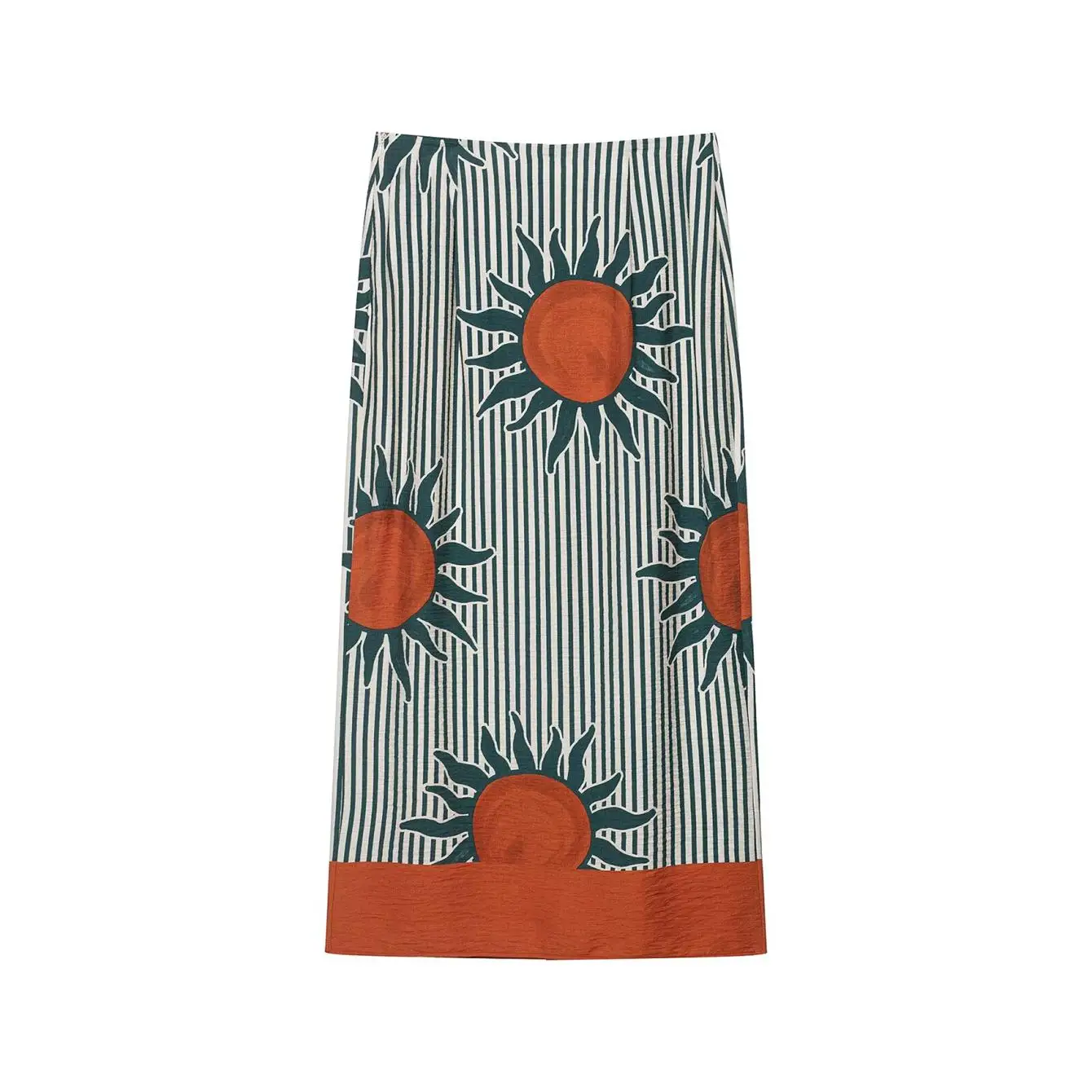 Damen Vintage Bedruckte Sarong-Röcke Elegante Trendige High-Street-Urlaubs-Midiröcke 2026 Neue Mode Lässiger Schlitzrock für Damen – Detail 3