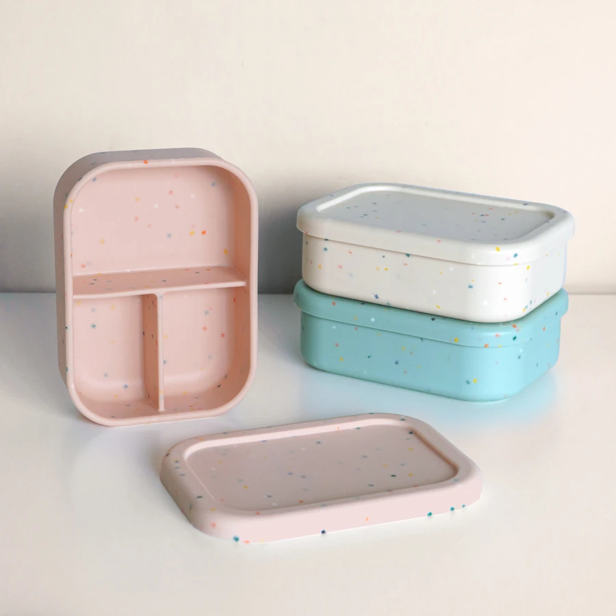 New Baby Silicone Lunch Box Pratos Food Grade Placa Crisper Microondas Lunch Box Caixa de alimentação Baby Bowl Outdoor Box