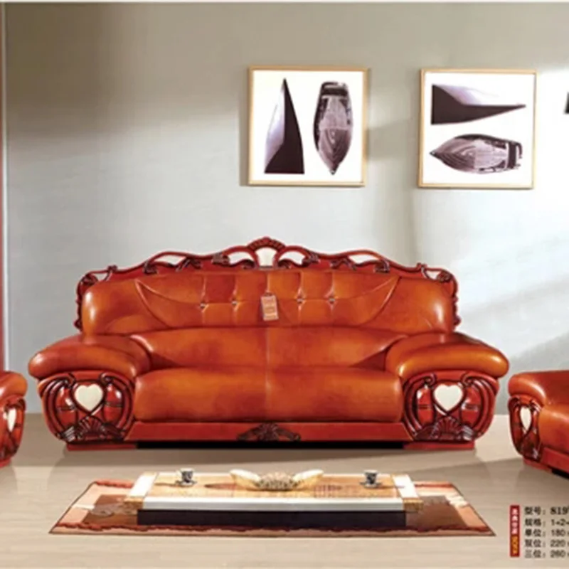 living room modern leather sofa  European sectional sofa 9568