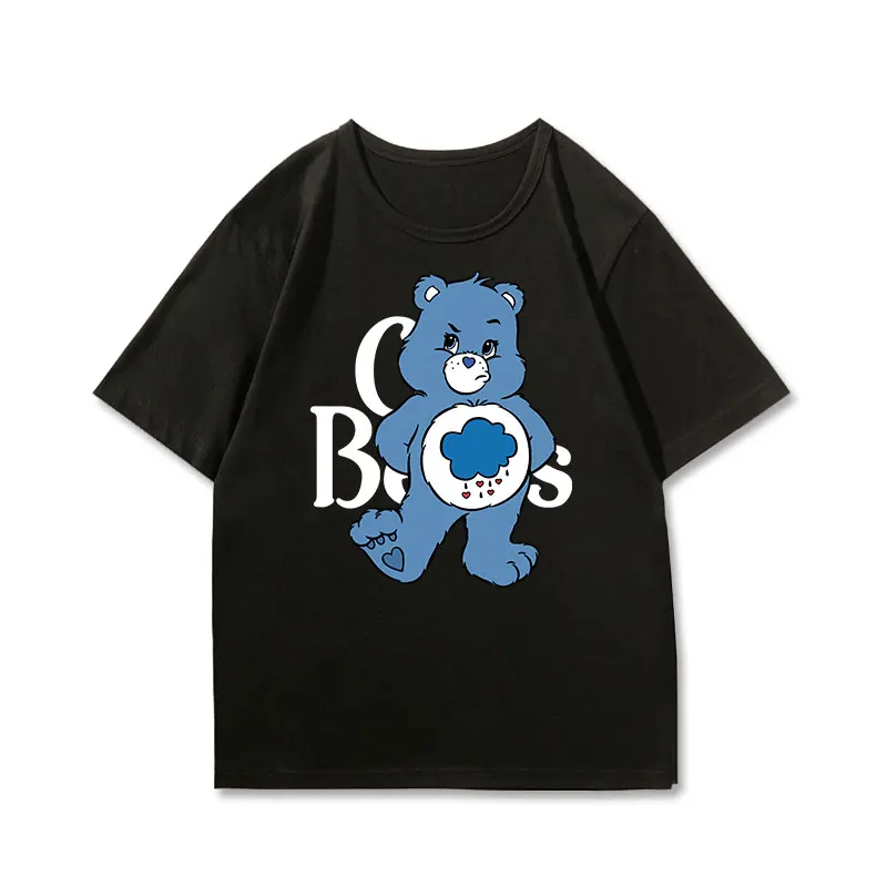 Love Bear Couple T-shirt American Short Sleeve Women Loose Couple Clothes Family Matching Outfits