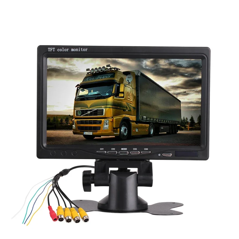 

Quad View Monitor 7 Inch Car Rear View Mirror Monitor 4 Split Screen Aviation AV Input 7 Inch Car Screen