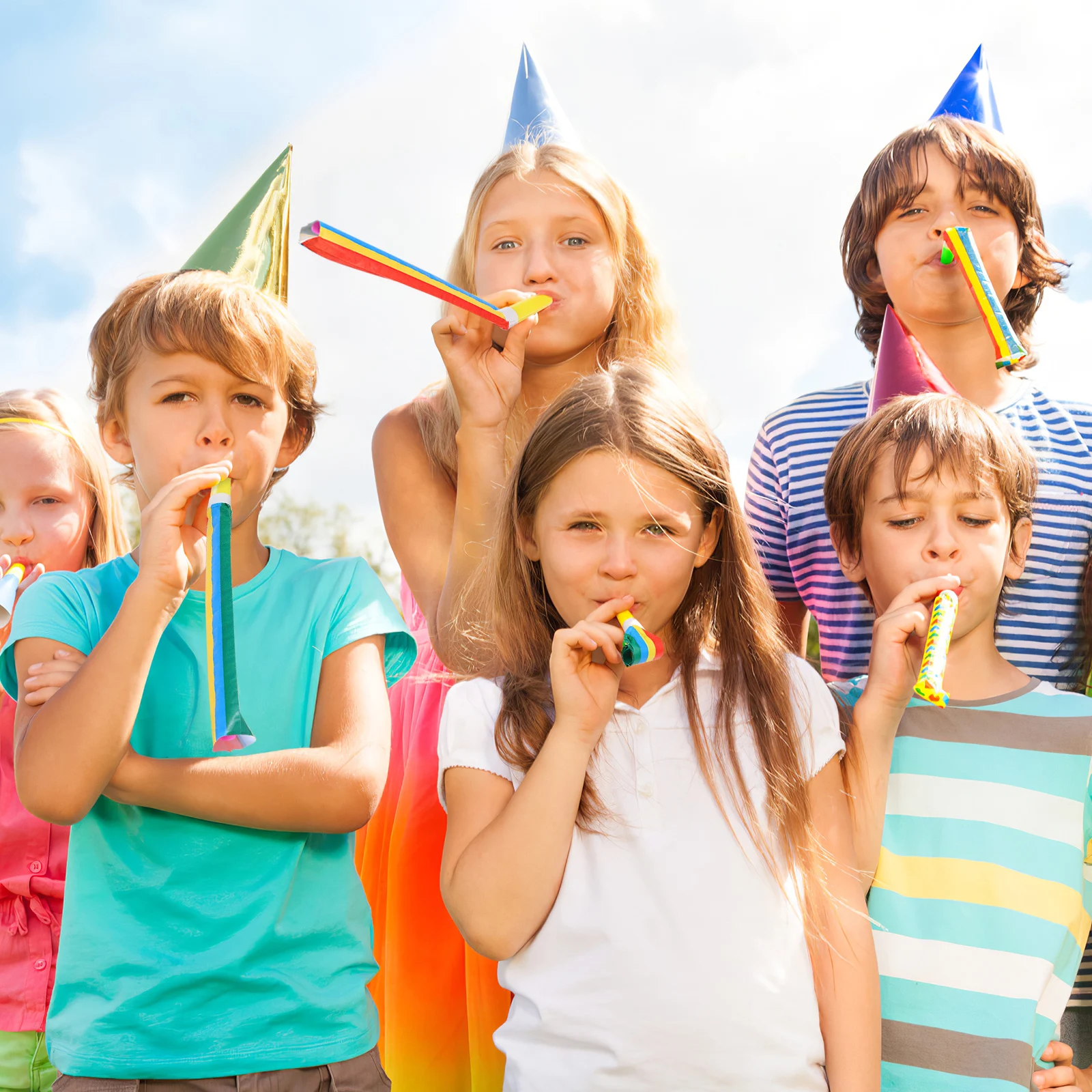 

50 pcs Colorful Party Blowouts Whistles Noisemakers Birthday Carnival Blower Supplies Loud Horns For Kids Sports Outdoor Events