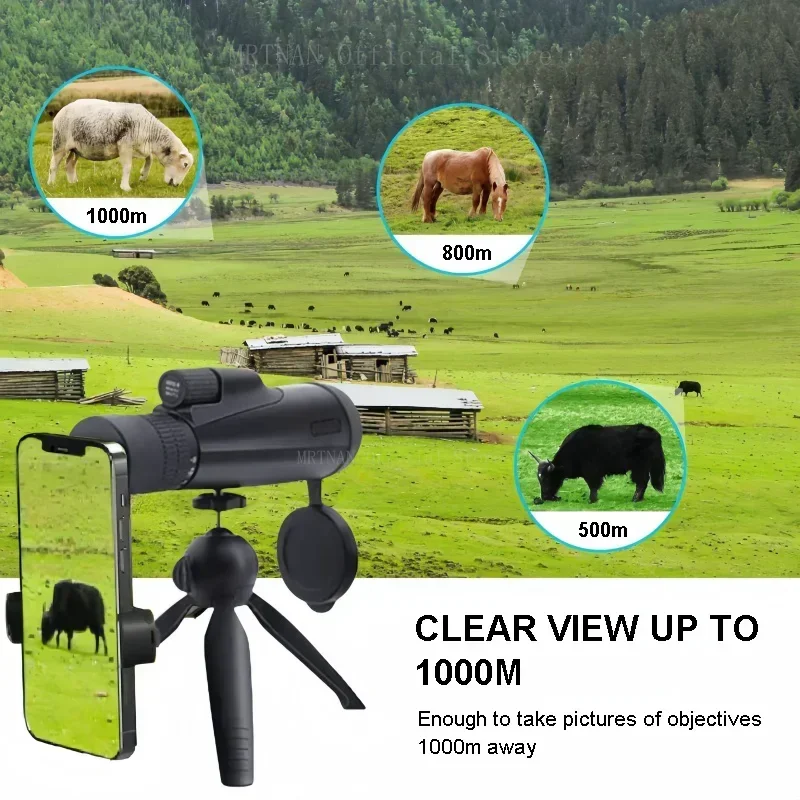 Monocular táctico HD 10-30x50 con trípode y adaptador para smartphone - imagen 5
