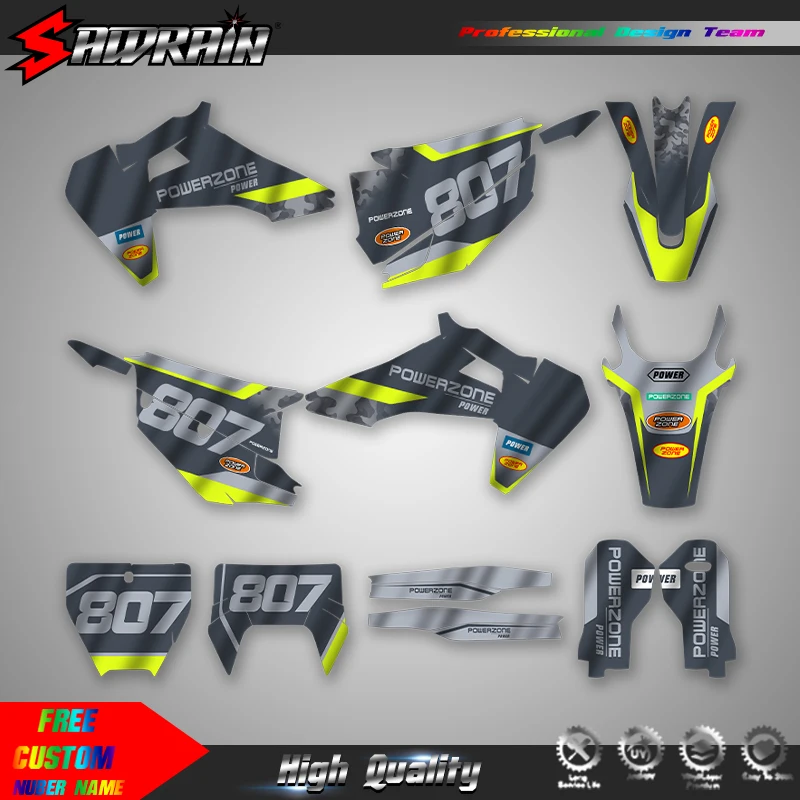 Sawrain For Husqvarna 19-21 TC FC TX FX FS 20-23 TE FE Motorcycle Sticker Custom Team Graphics Decals Kit