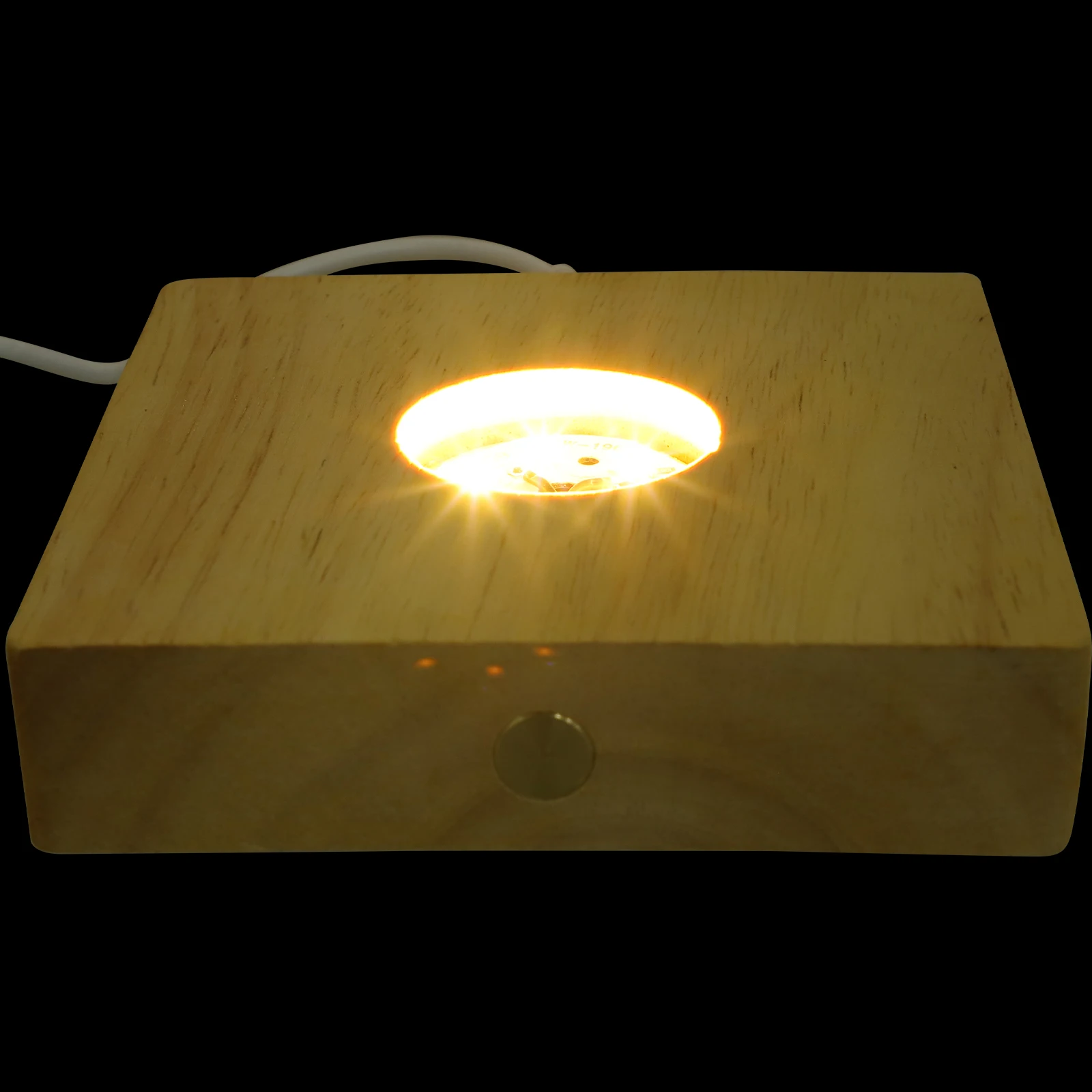 

Cocktail Lighted Square Warm Glow Base Lighting Coaster Wooden Base LED Night Lamp Creative Gift for Home Bar