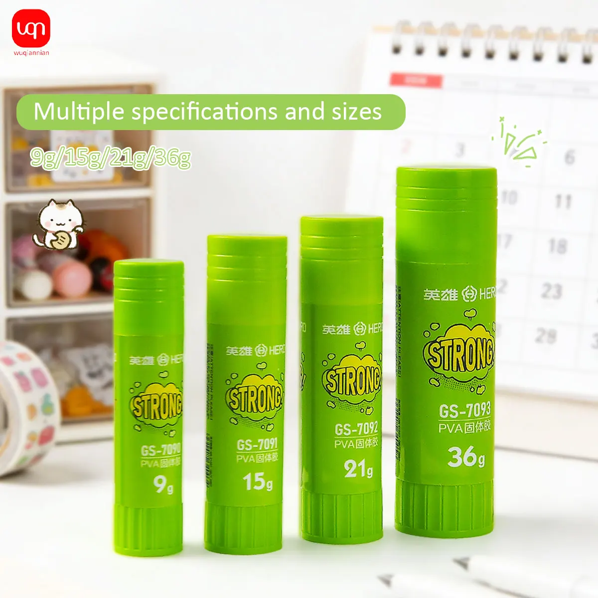 WQN 3/6/12PCS High-Quality Solid Glue Sticks, Strong Glue Sticks for Children's DIY Crafts, Student Stationery Supplies, 9-36g
