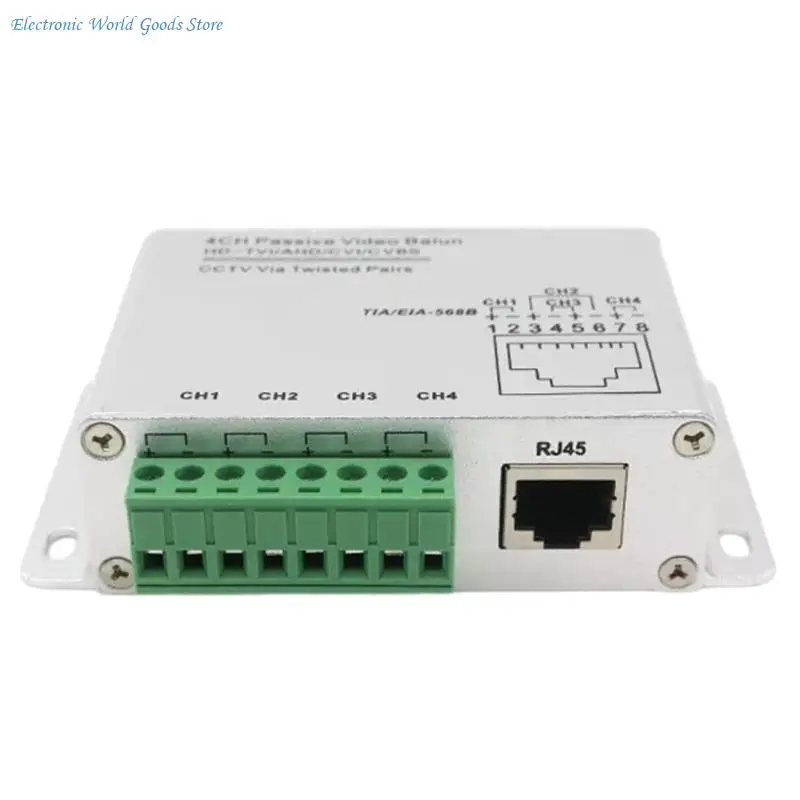 A3PD UTP 4 Channel Passive Video Balun Transceiver Metal 4 Channel Video Balun