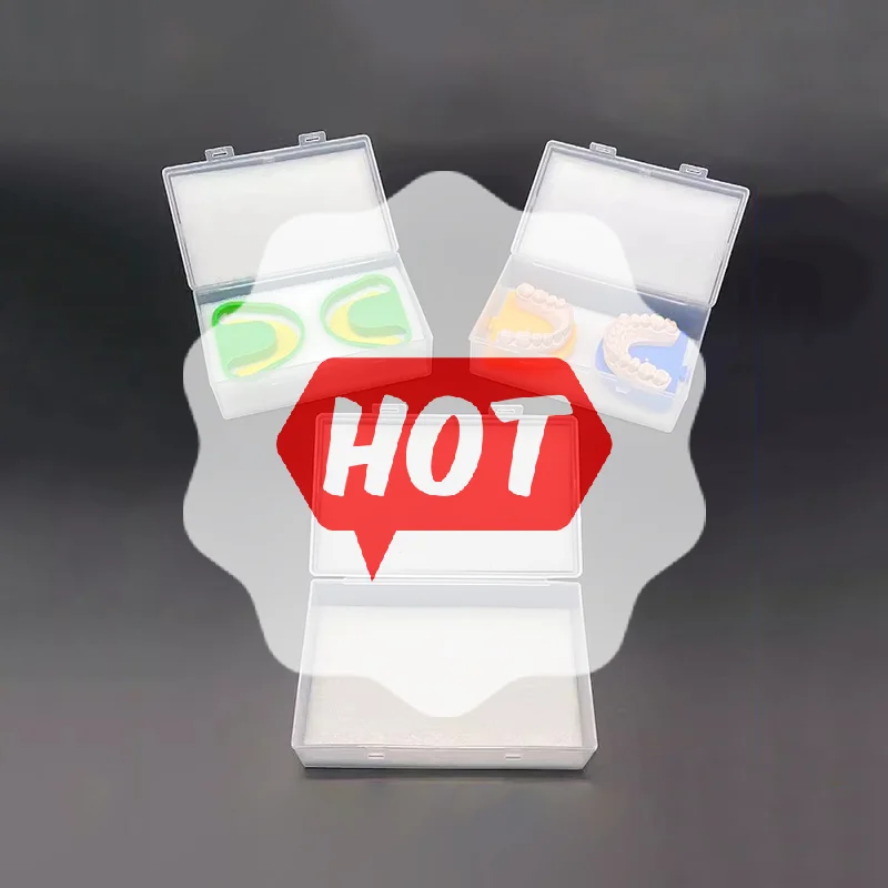 صندوق تخزين زرع نموذج أسنان الأسنان صندوق توصيل خاص لطقم الأسنان مع صندوق وضع نموذج بلاستيكي من الجص الإسفنجي #1