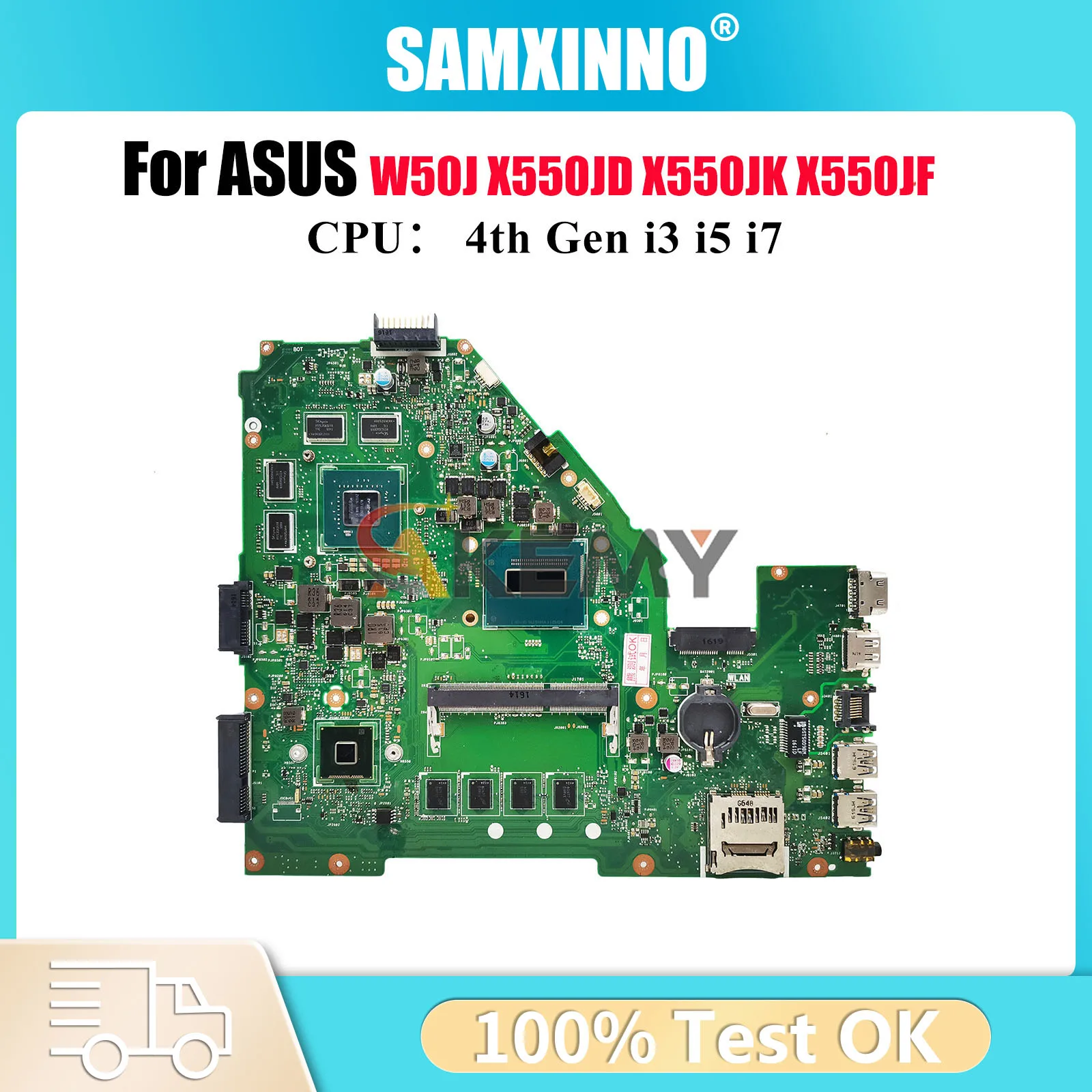 

X550JX Материнская плата для ноутбука ASUS VivoBook FX50J X550JF W50J X550JK F550J K550J A550J X550J X550JD Материнская плата с процессором i3 i5 i7