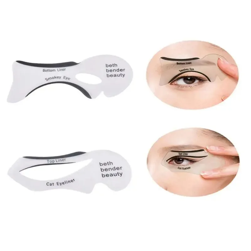 10-Piece Eye Makeup Assistant Stencil Kit - Reusable Eyeliner, Eyeshadow, and Brow Templates for Winged Liner, Cut Crease, Smoky