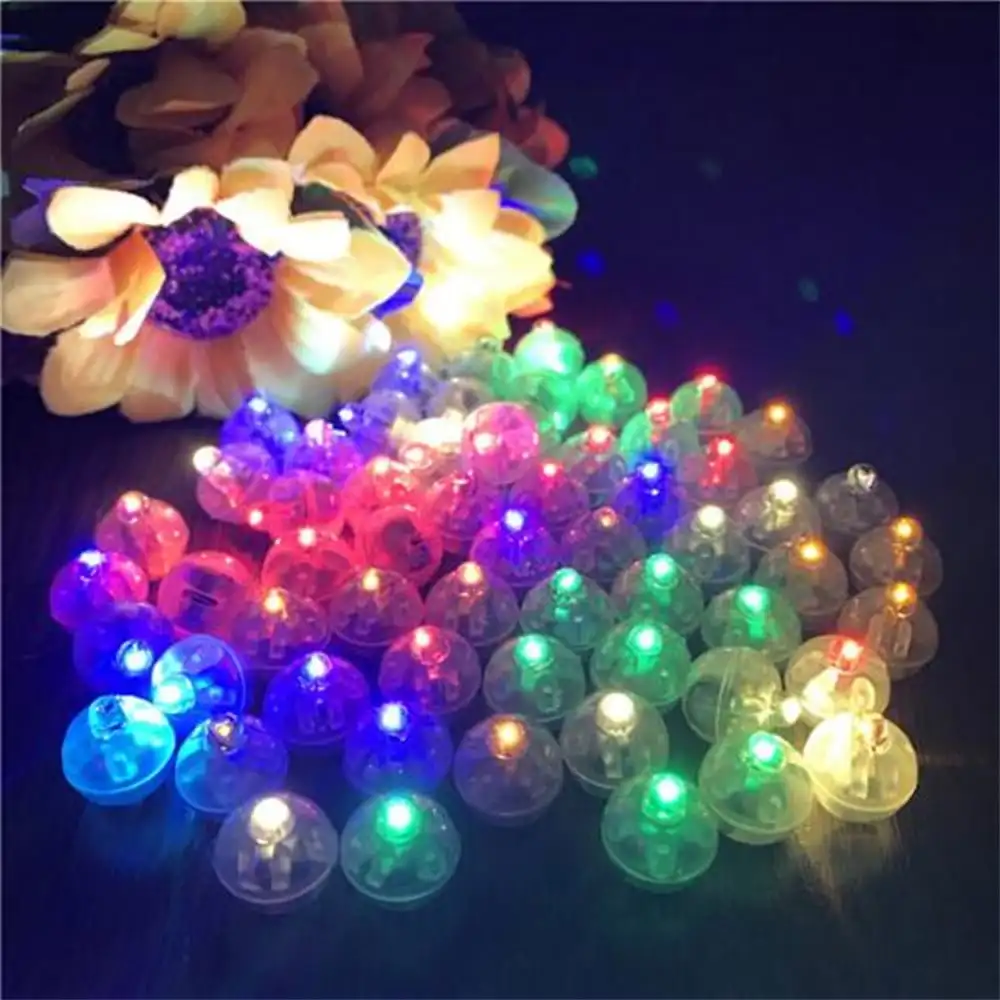 100/10Pcs Mini LED Balloon Light Colorful Flashing Luminous Tumbler Ball Lamp Lantern Light Christmas Wedding Party Decorations