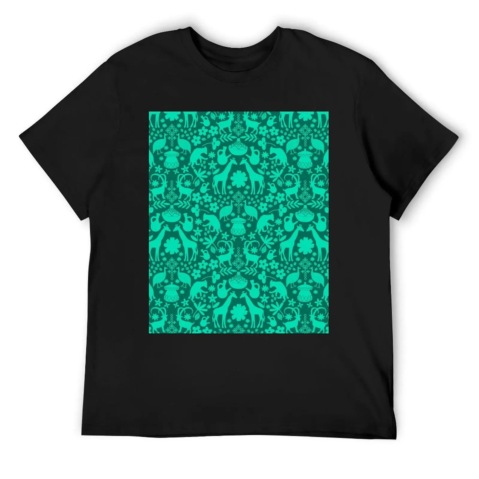 Ethiopian designs repeating pattern in teal green T-Shirt oversizeds blue archive graphic t shirts mens white t shirts