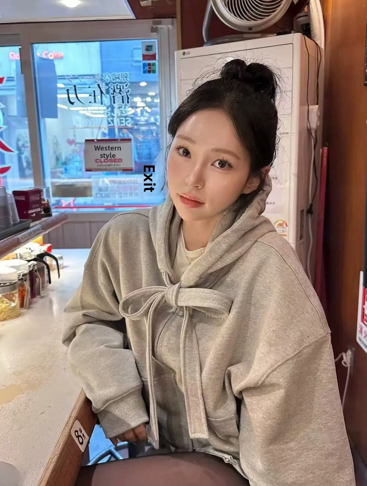 

Anti-Aging Knot Hooded Zipper Sweatirt Spring 2026 Loose Casual ort Jaet Women's Breathable Cotton Long Sve