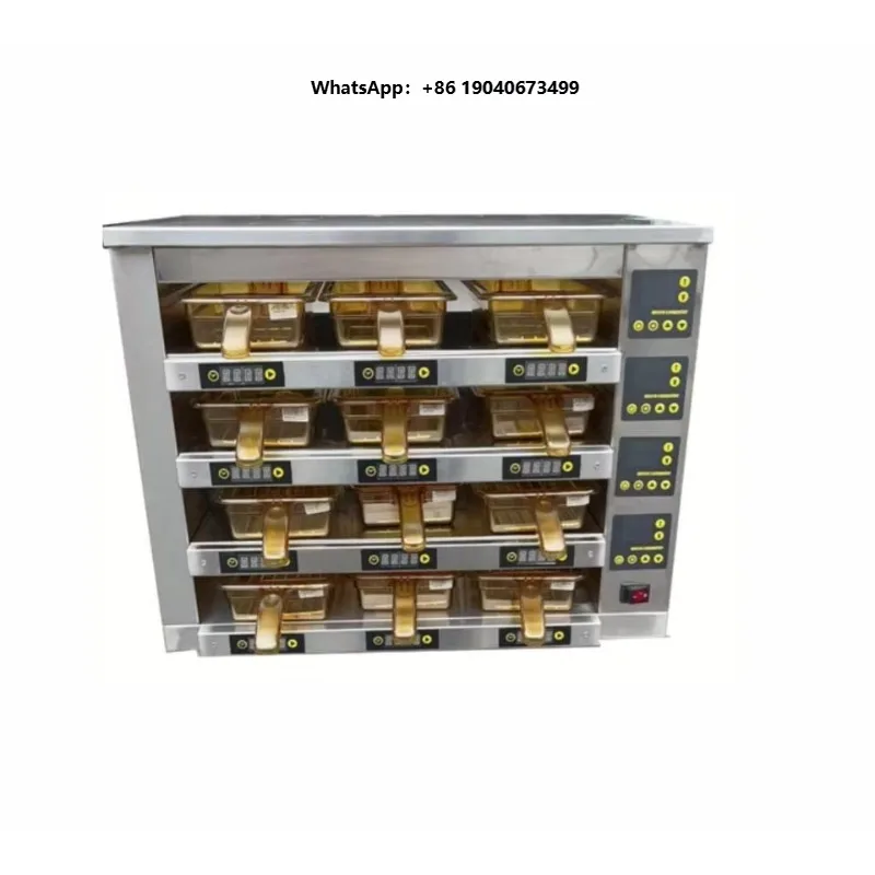 Fast Food Warmer Cabinet Large Capacity 2 Deck Hamburger Meat Warmer Display xyl