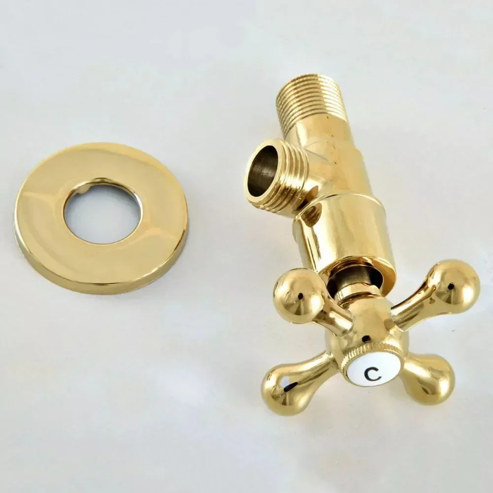 1pc Gold Color Brass 1 Pcs Brass Angle Valve 1/2