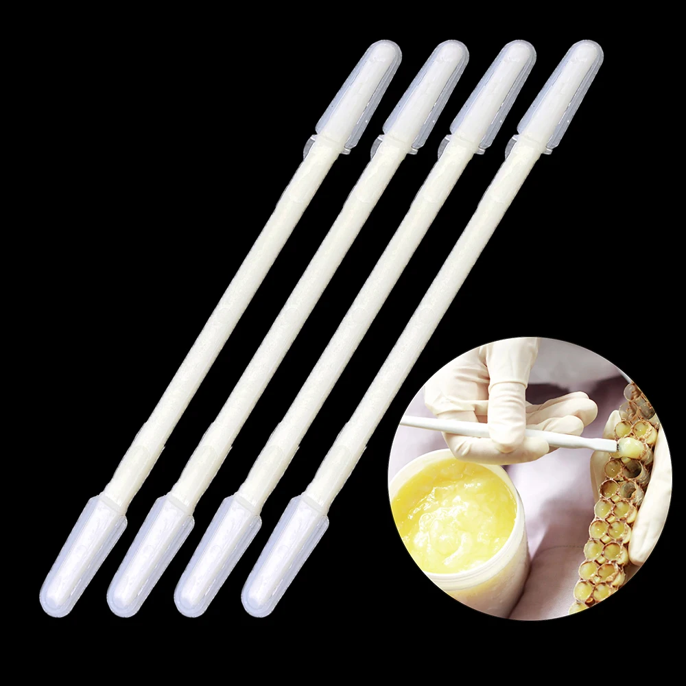 Dual Tip Silicone Royal Jelly Grafting Squeegee Pen Shovel With Silicone Spatula Head Tip Scraper Plastic Handle Harvesting 10PC