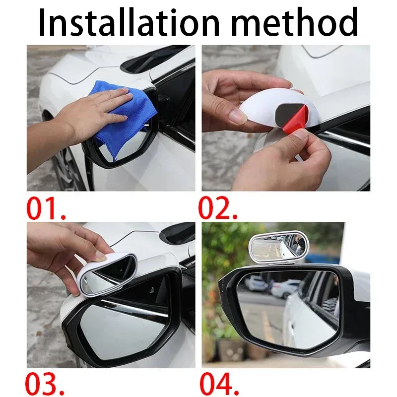 Car Universal Rearview Auxiliary Mirror 360° Adjustable Wide Angle Side Rearview Mirror Parking Auxiliary Rearview Mirror