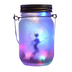 Portable Solar Lantern, Fairy Lights, Garden Ornament Outdoor Hanging Frosted TreeTable, Yard, Patio, Lawn, Glass Mason Jar Lamp