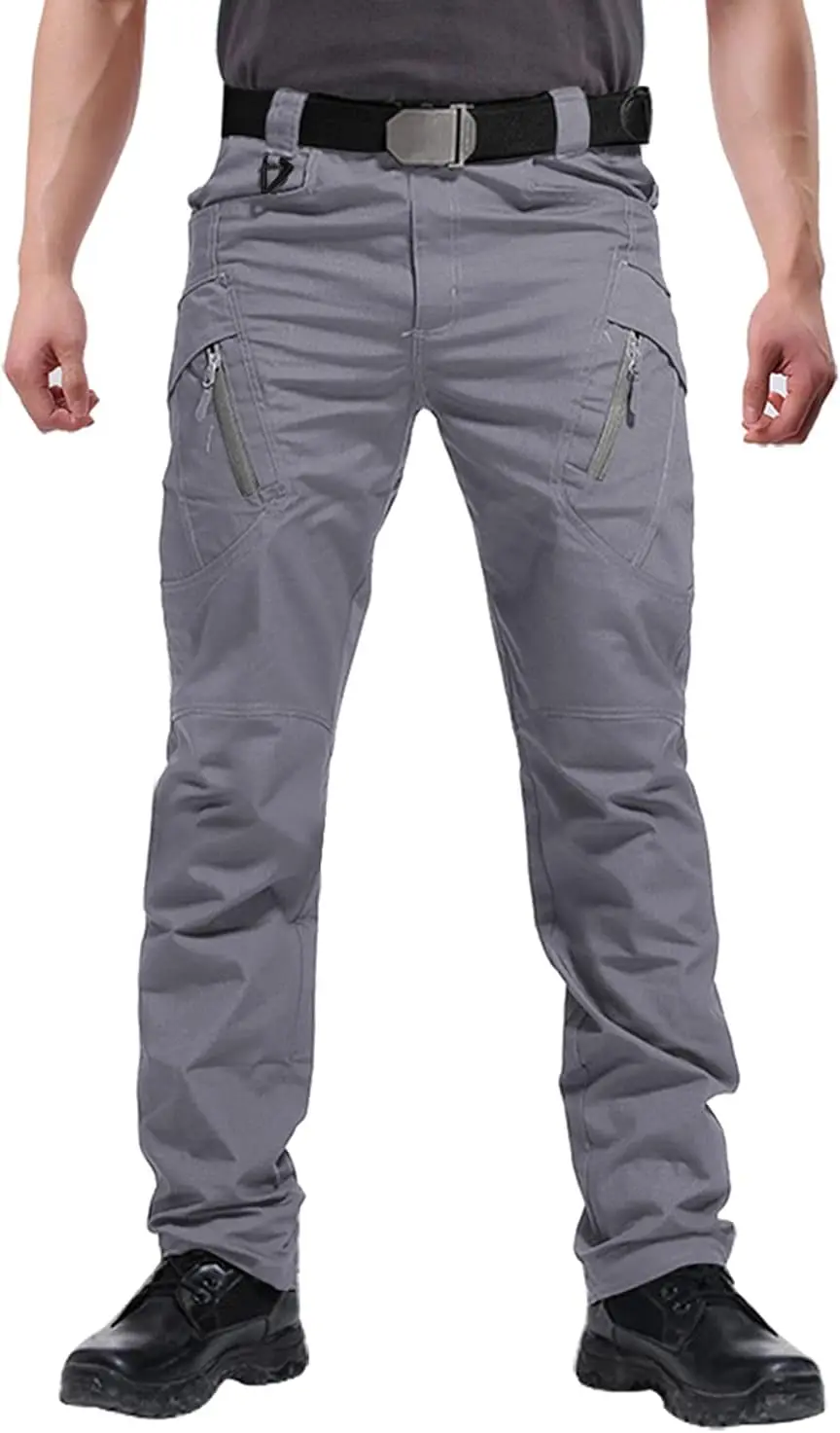 Militaire tactische cargobroek voor heren, comfortabel, duurzaam, grijs 36/32, outdoorkleding, werkbroeken, trekkingbroeken, broeken met zakken, militaire kleding, katoenen broeken, overlevingsbroeken