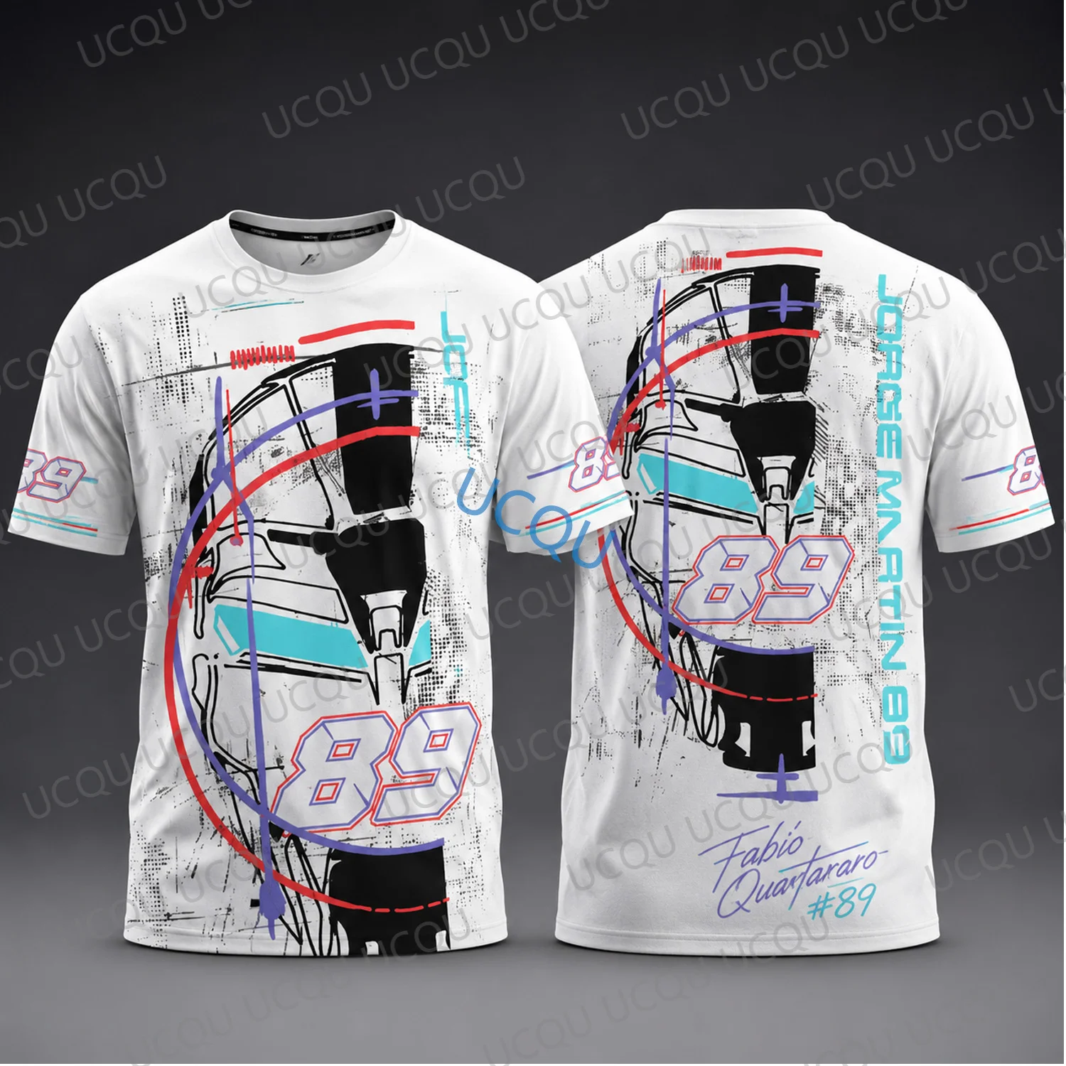 2026 89 Rider Jorge Martin Helmet Art T-Shirt Moto Racing Fan Graphic Tee Unisex Casual Sports Shirt For Adult/kids Tee
