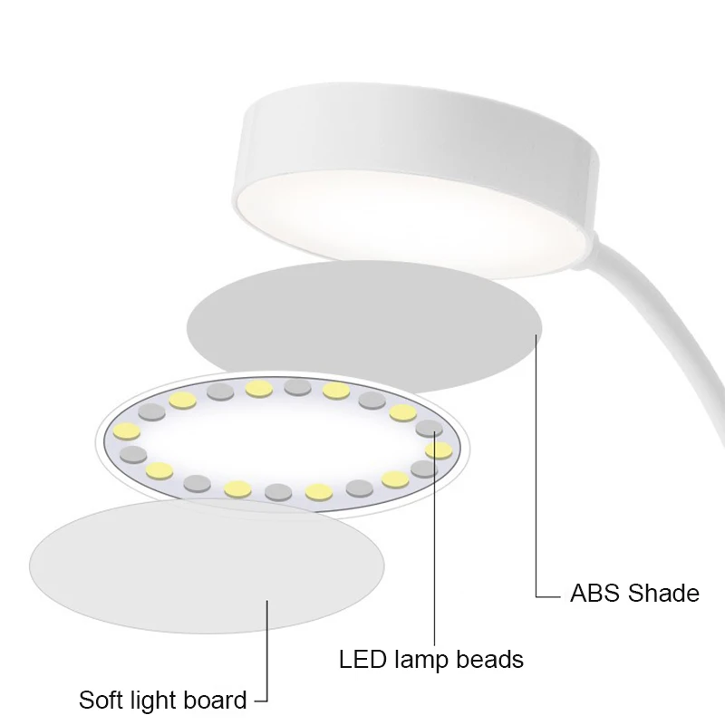 Imagem -05 - Led Dimmable Touch Night Light Desk Lamp Níveis Usb Recarregável Proteção para os Olhos Lâmpada de Mesa Dobrável para Quarto Mesa de Cabeceira