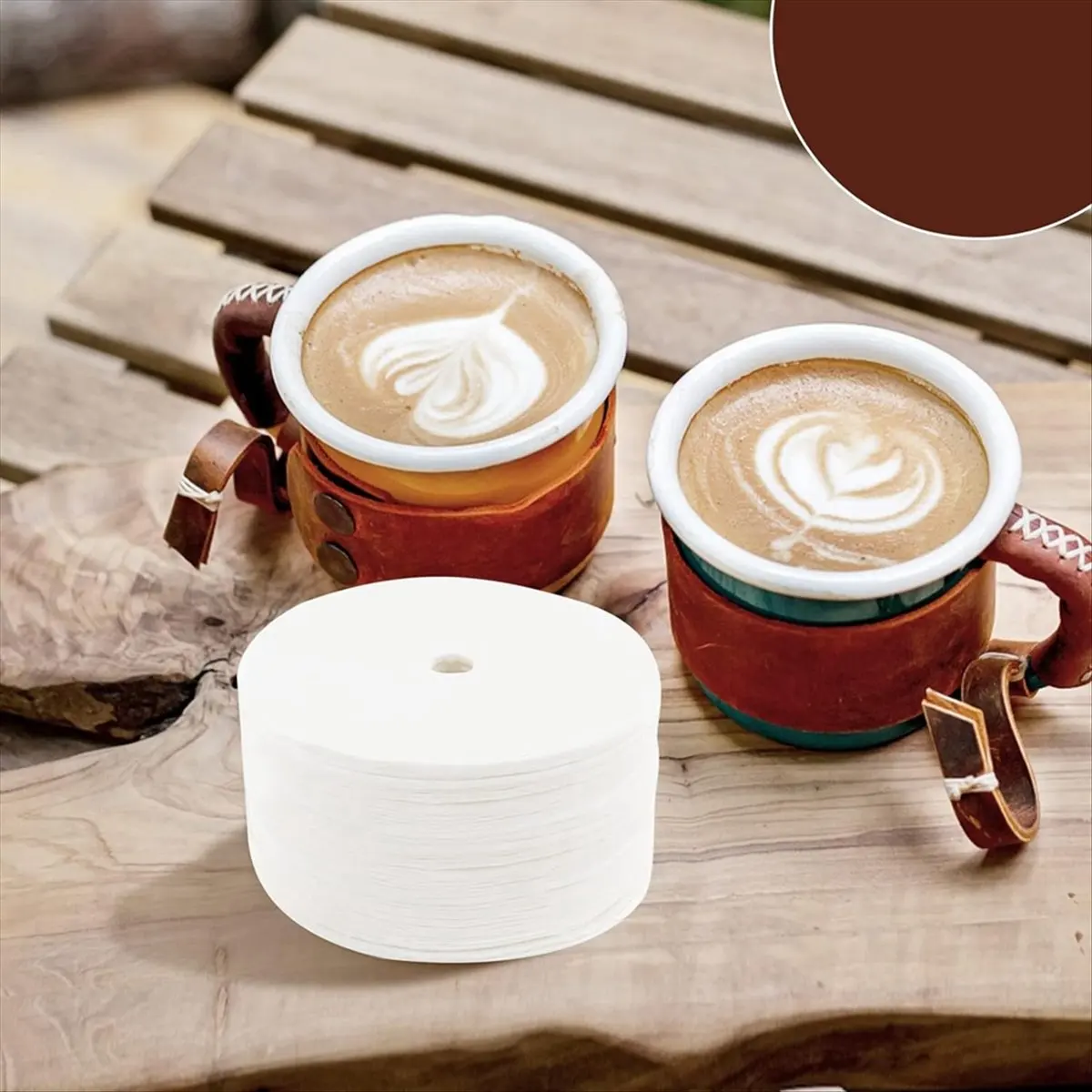 A78I 400Pcs Unbleached Percolator Coffee Filters, 3.75In Disposable Coffee Paper Filter, Disc Coffee Filters White