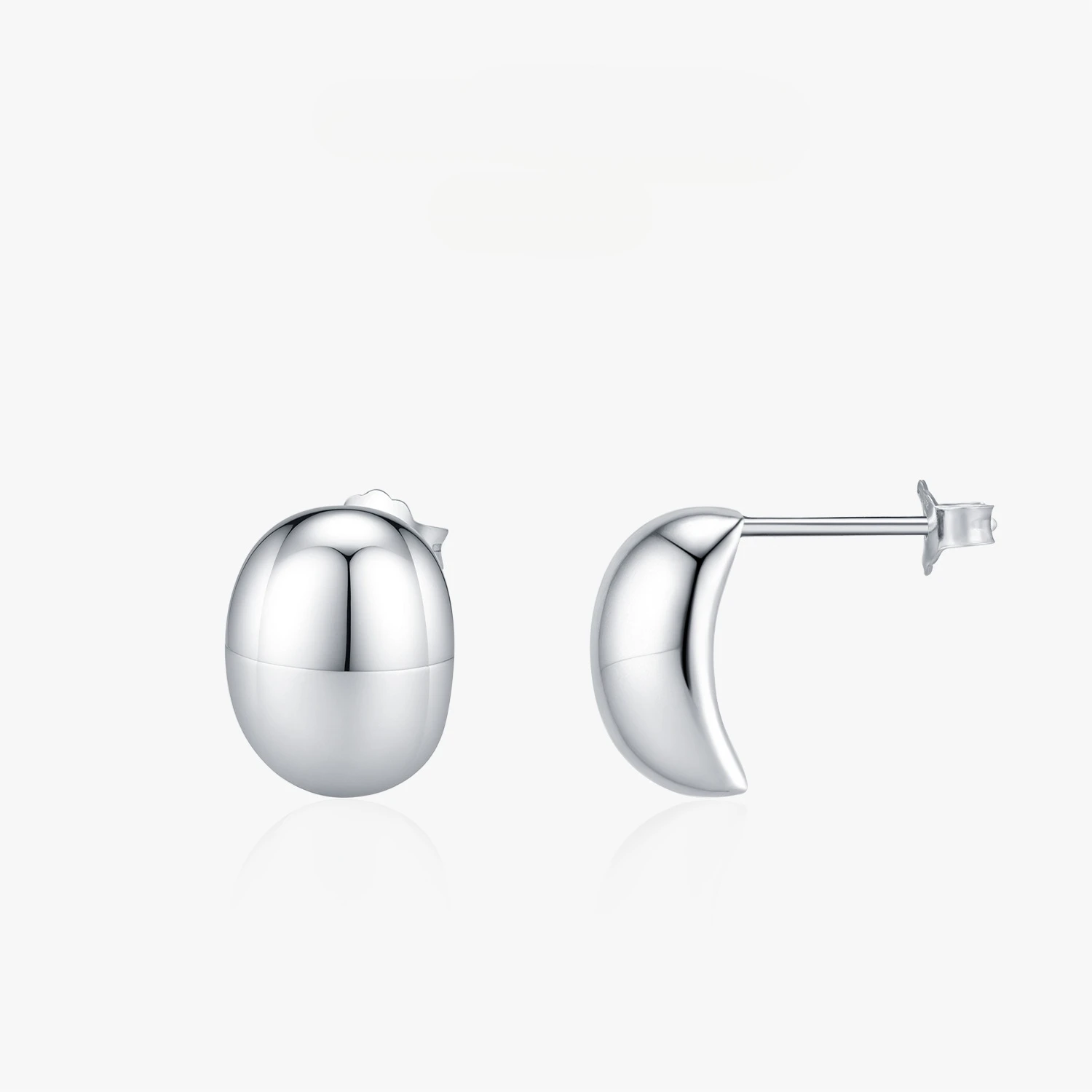 Dawn's Jewel S925 Silver Yindou Irregular Earrings Cold Style High-end Mirror Metal