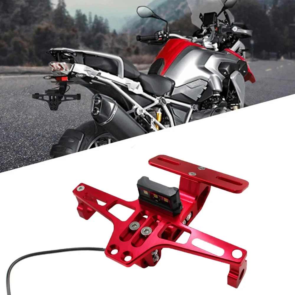 Motorbike Aluminium Alloy Adjustable Lednumber Plate Holder Aircraft License Universal Number Plate Holder For Yamaha Kawasaki