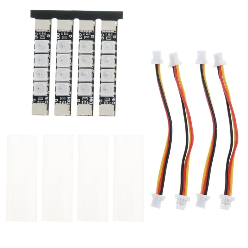 Set of 4pcs 2812 LED Light for FPV Traversing UAV Arms Easy to Install Enhances Aircrafts Visibility