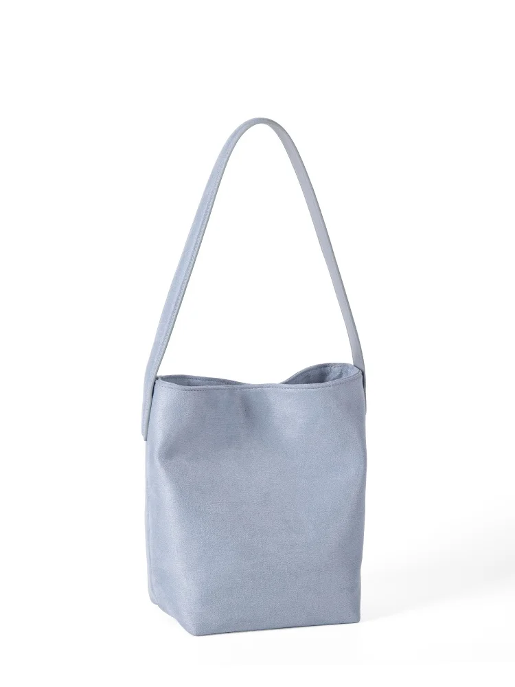 2025 heißer Verkauf Frauen Wildleder Stoff Eimer Tasche Minimalismus Koreanischen Stil Weiche Leder Schulter Tasche Modische Unterarm Pack Handtasche