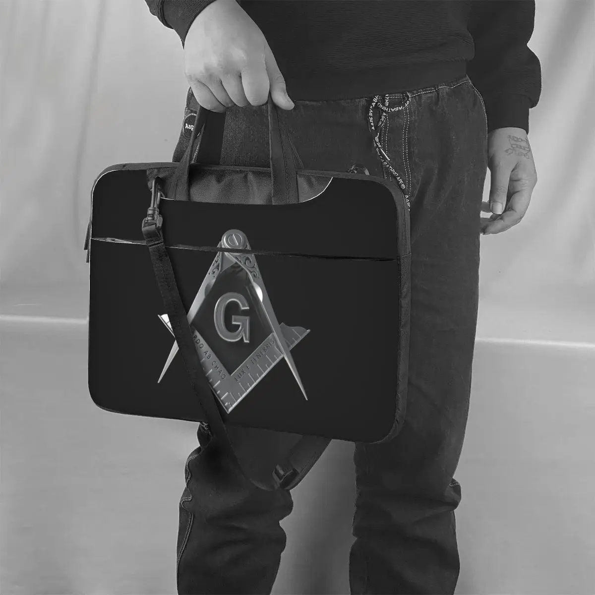 Laptop Bag Freemason Notebook Pouch Compass Silver Fashion 13 14 15 15.6 Funny Protective Computer Case For Macbook Pro Lenovo