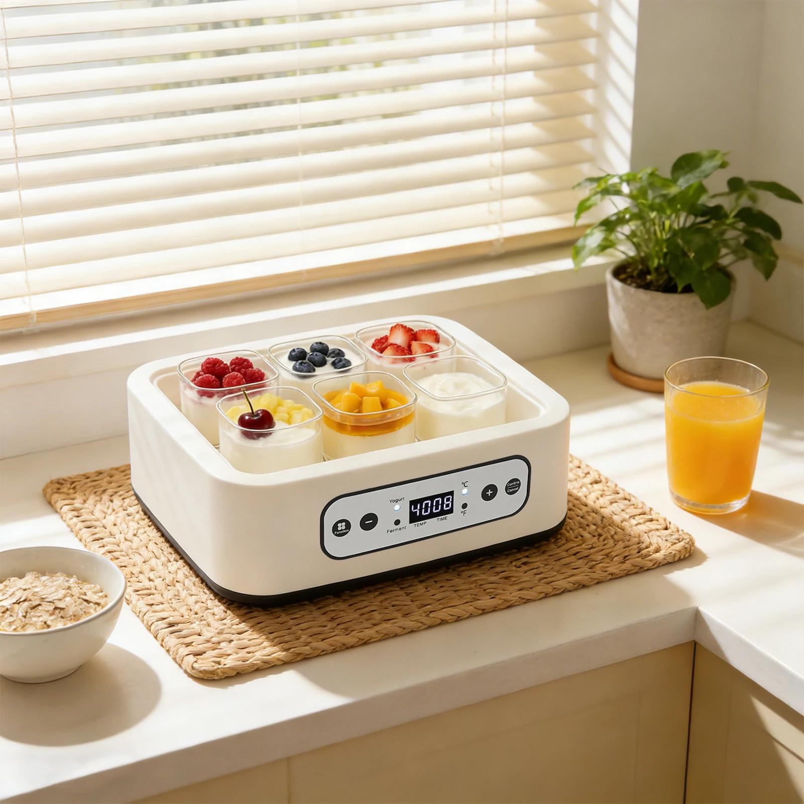 Máquina Automática para Hacer Yogur, con 6 Vasos, para Yogur, Vino de Arroz, para la Fermentación de Yogur, Natto y Vino de Arroz