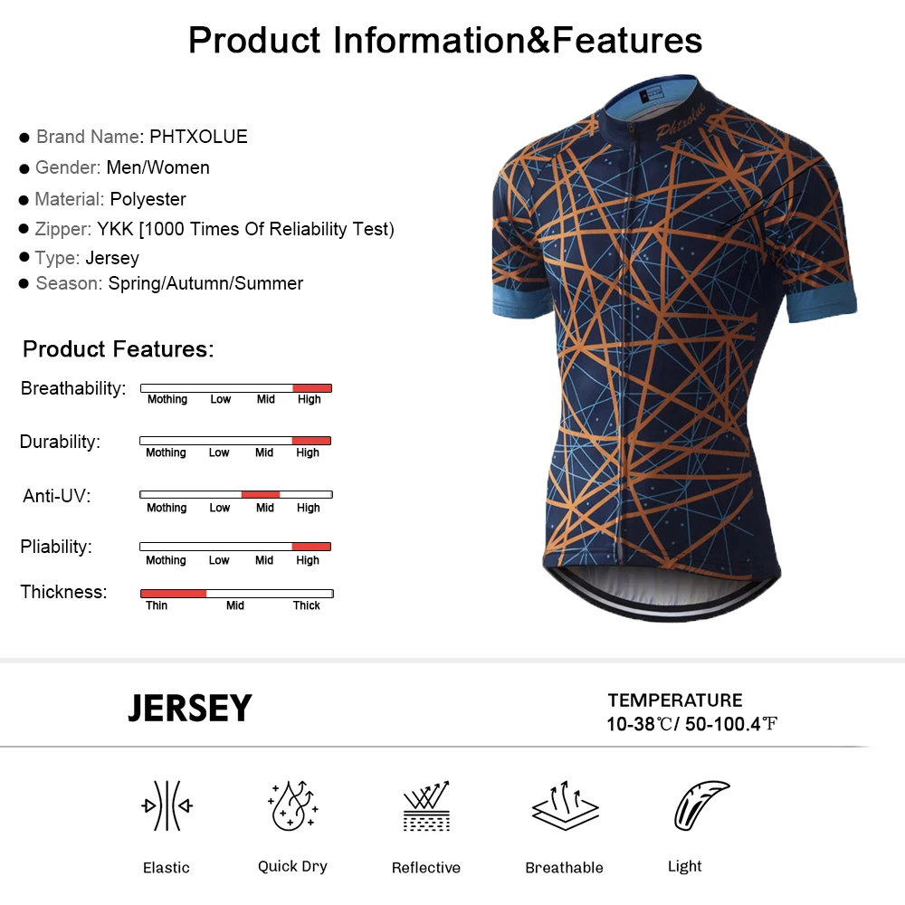 Phtxolue Men Cycling Jersey Bicycle Shirt Wear Summer Maillot Ciclismo Pro Team Mountain MTB Bike Clothes Cycling Clothing