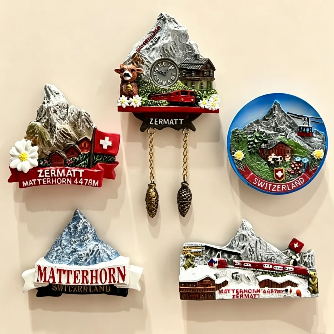 Matterhorn 3D Fridge Magnets Switzerland Souvenir Resin Handicraft Refrigerator Magnets Sticker Collection Home Decoration Gift