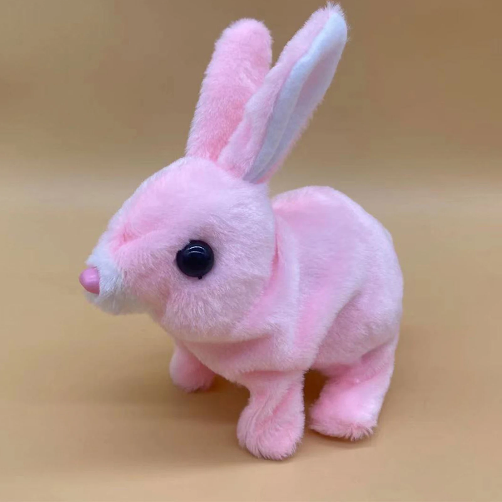 Simulation Electric Plush Bunny Toy Soft Touch Fabric Walking Jumping Toy for Kids Birthday Easter Gifts