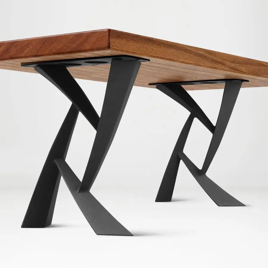 

16 H 107 Draco Handcrafted Black Metal Table Legs and Bases for Coffee Tables Steel Desk Legs RustResistant, Adjustable Furnitur