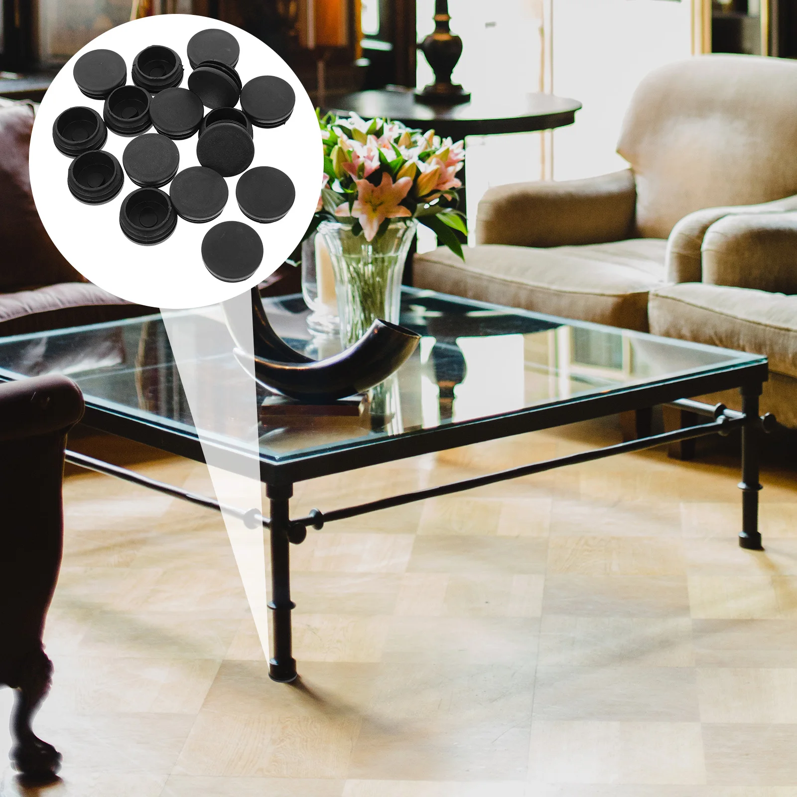 

16pcs Furniture Leg Tubing Caps Thickened Chair Floor Protectors Chair Leg Covers For Wooden Floors Tubing Plug Caps Plastic