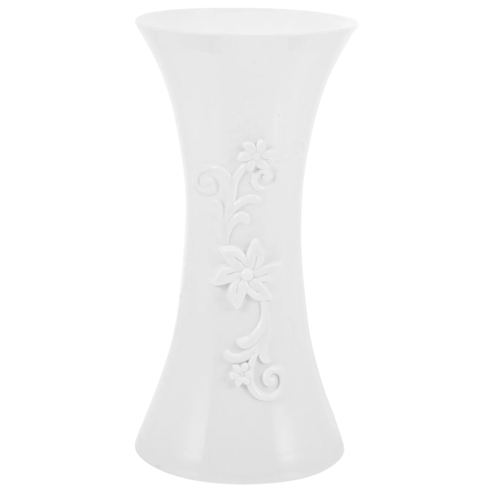 

Flower Vase White Plastic Small Decorative Vase For Home Office Table Centerpiece Artificial Dried Fresh Flowers