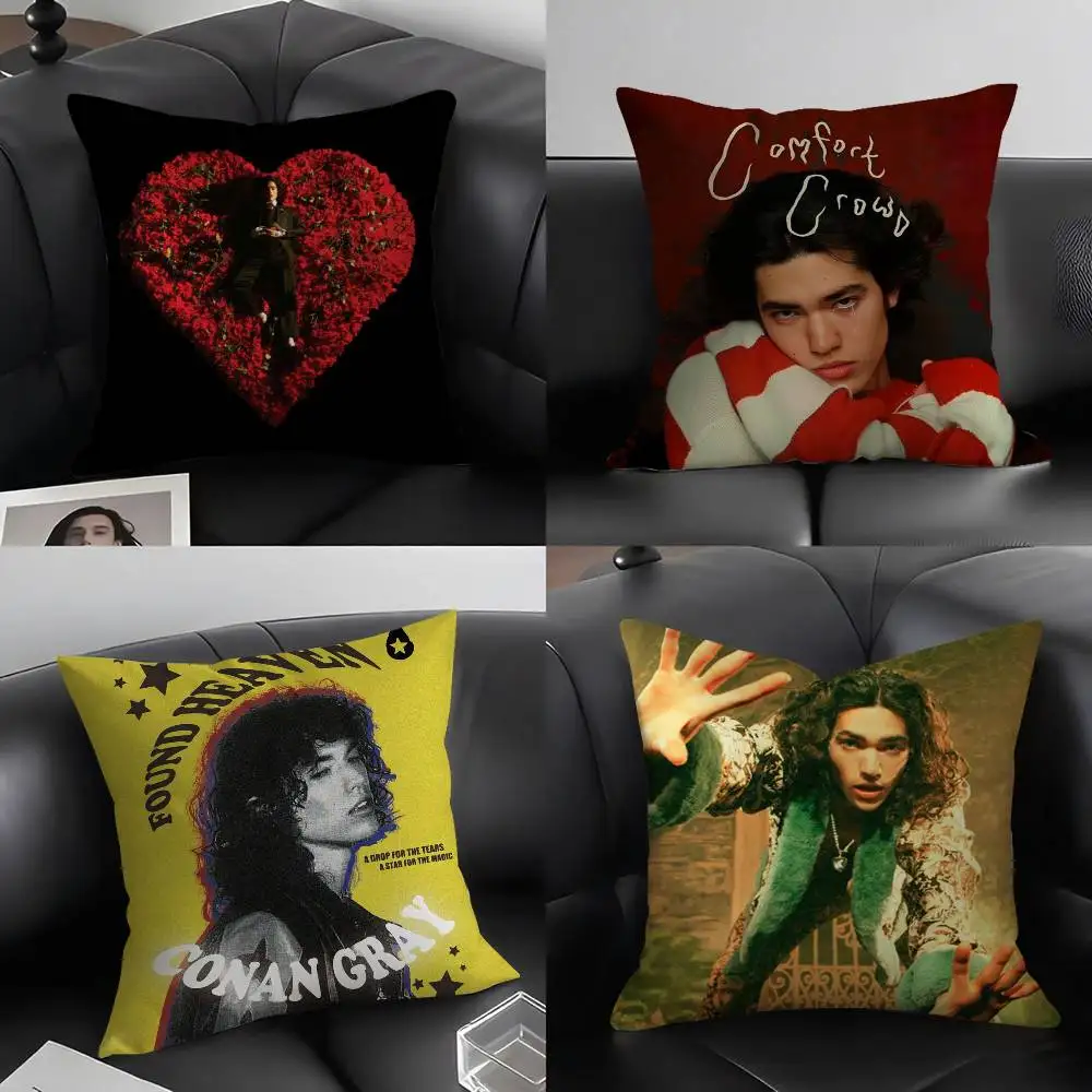 Conan Gray Holidays Pillow Case Home Dorm Chair Back Short Plush Double-sided Printing Office Nap Time Cushion Cover