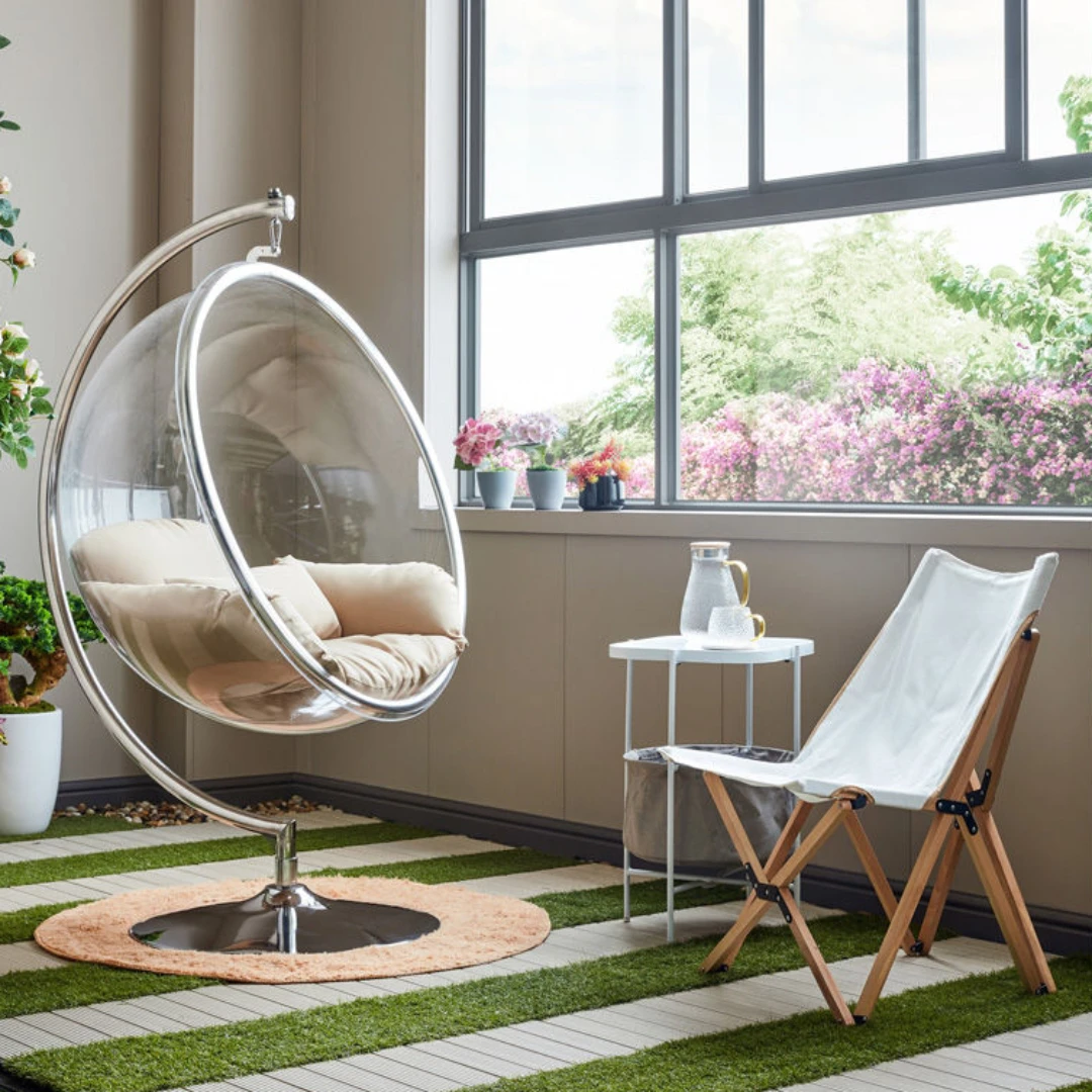 

Free Shipping Hanging Ball Space Chair Indoor Hanging Chair Hanging Basket Outdoor Swing Lucite Bubble Chair Christmas Gifts