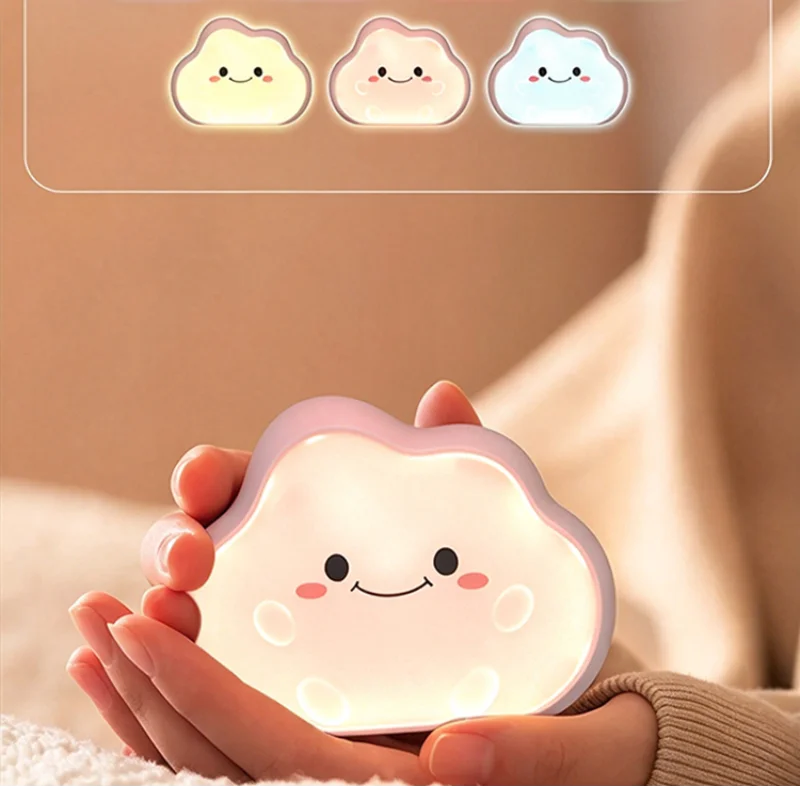Cloud Rechargeable Warm Hand Treasure Handheld Seven Color Atmosphere Light Portable USB Gift Long Battery Life High Beauty