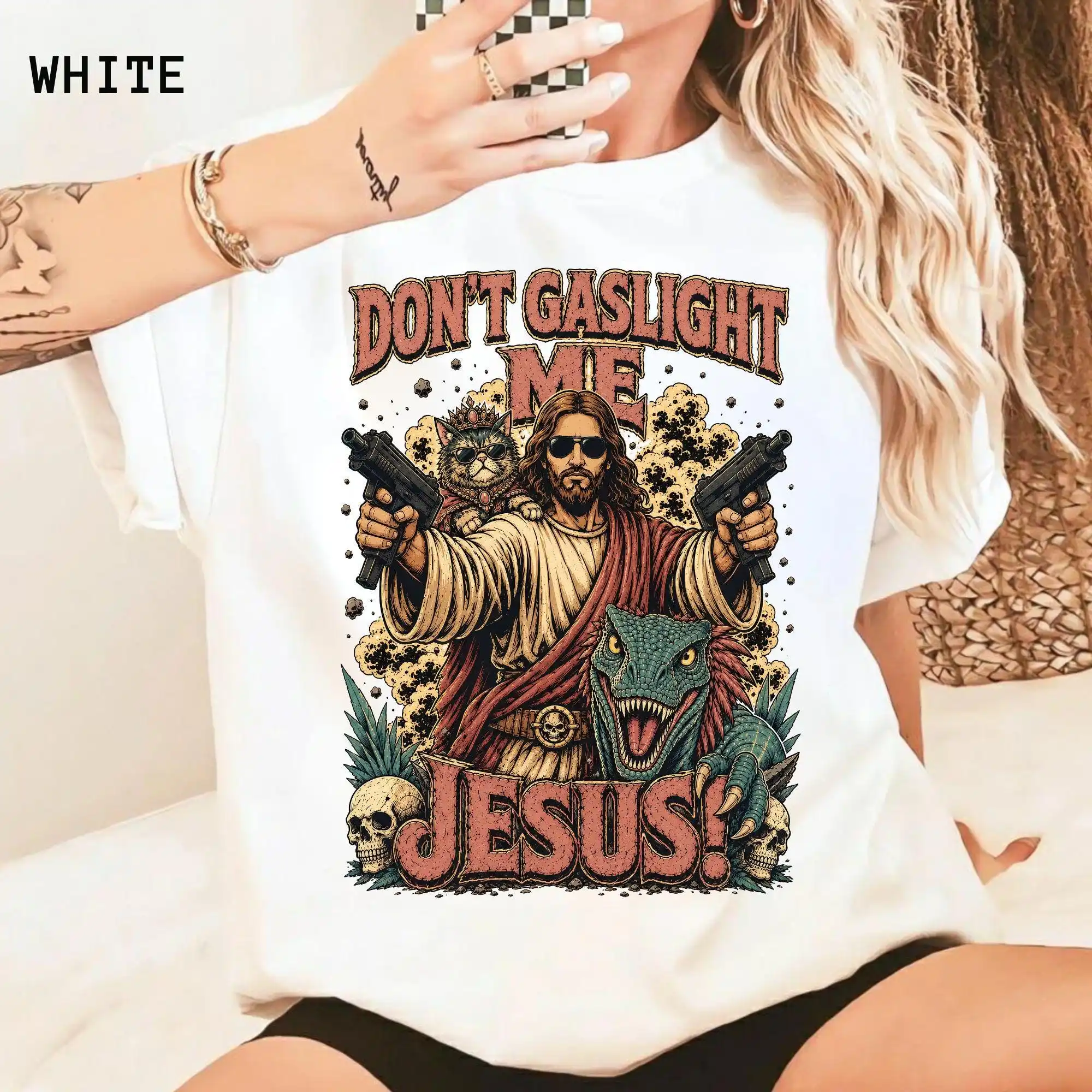 Don't Gaslight Me Jesus T-Shirt, Dungeon Crawler Carl Shirt, Princess Donut And Mongo Graphic Tee, Fantasy Book Reader Gift