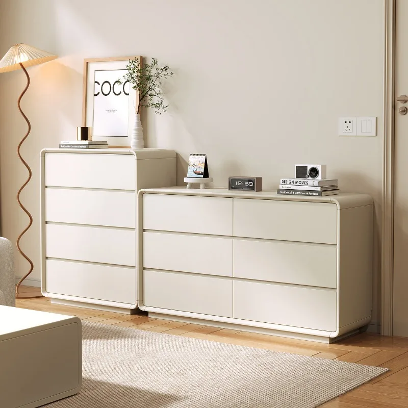 

Solid wood chest creamy wind bedroom storage large capacity cabinet eight bucket cabinet