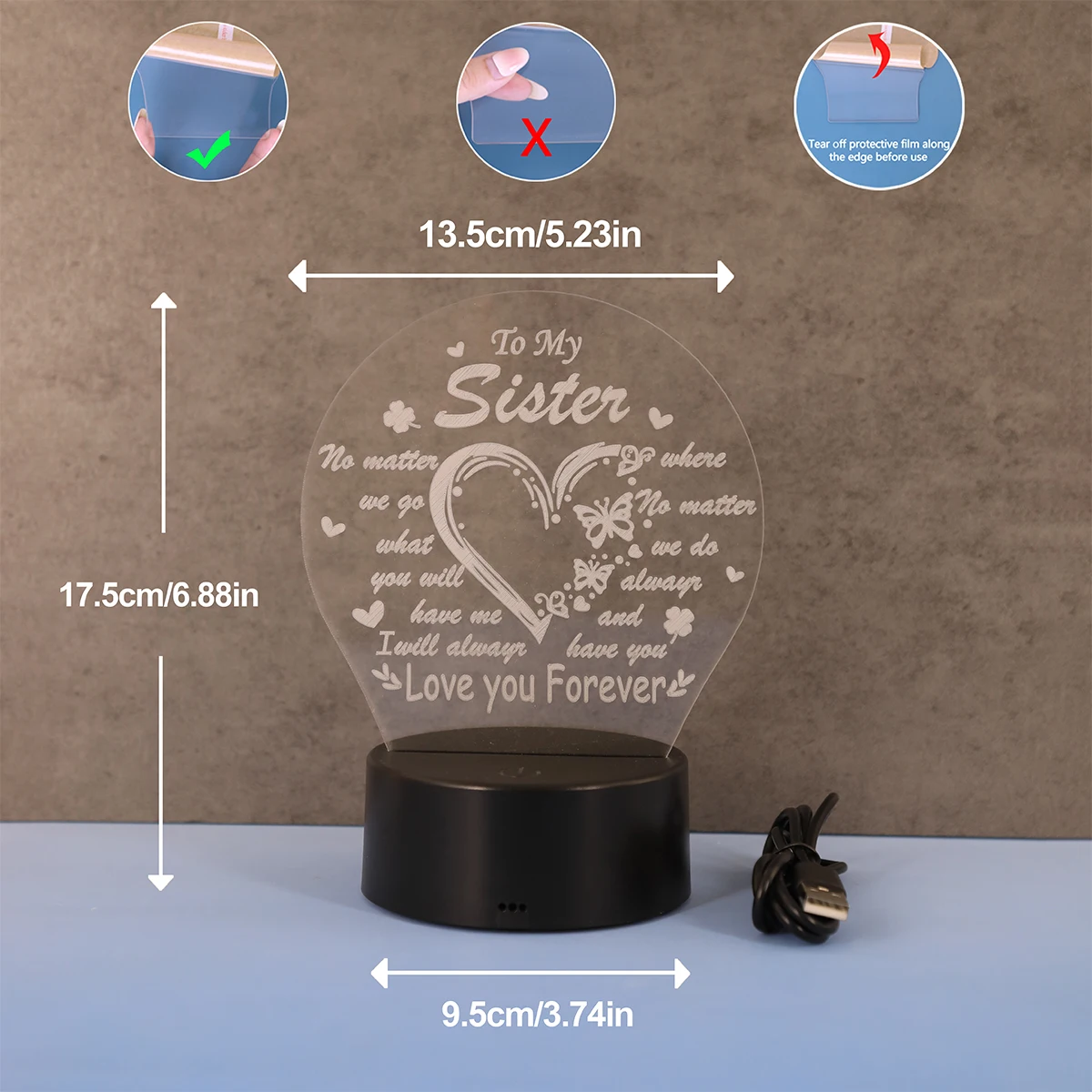 الاكريليك لمسة بصرية ضوء الليل ، 7 ألوان ، مناسبة لعيد الشكر ، حفل التخرج #5