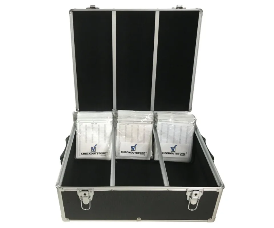 Aluminum CD/DVD Media Hanging Sleeves Storage Box (Black/Holds 600 Discs)