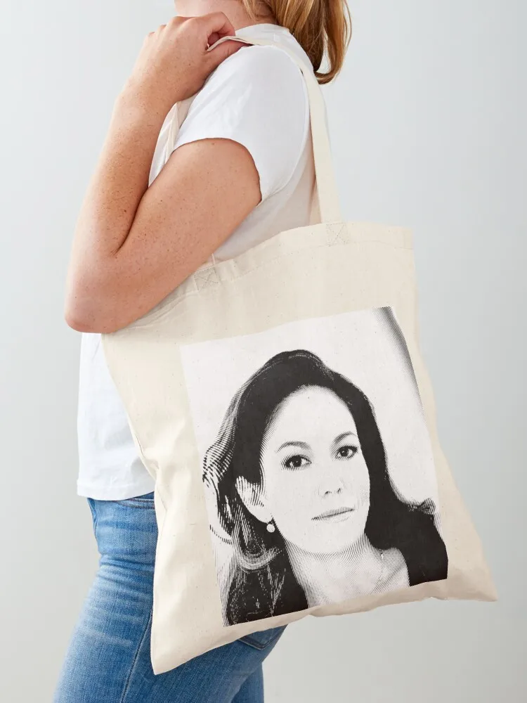 Bolso de mano con estampado de retrato en blanco y negro de Diane Lane (linocut), bolsos ecológicos, bolso de compras para mujer