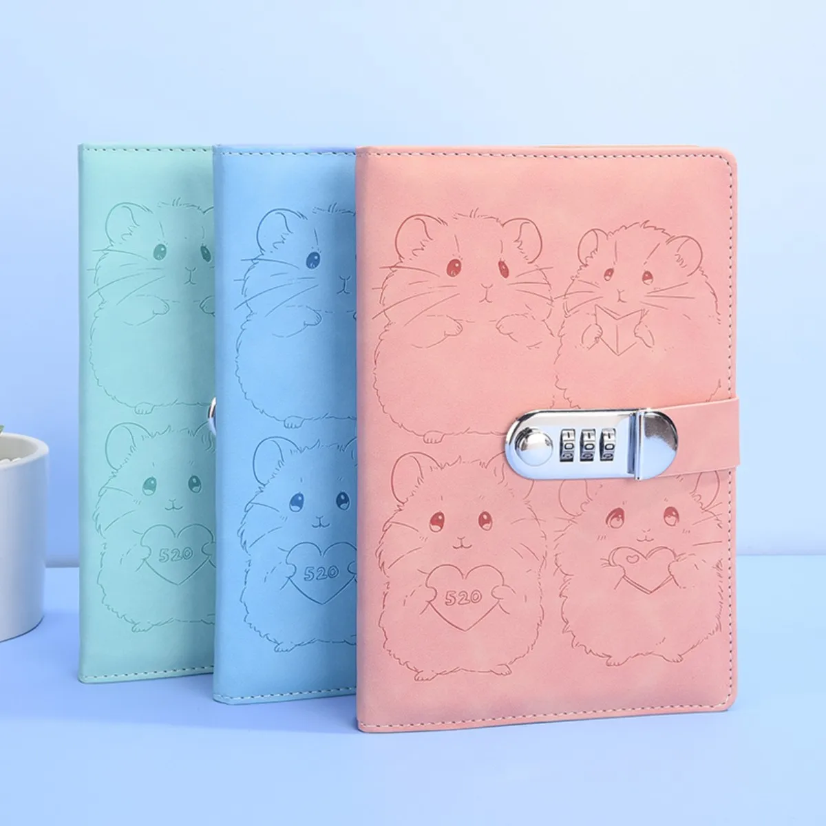 1spc A5 مذكرات نمط فتاة لطيفة مع قفل كلمة المرور كتاب سميكة الإبداعية كتيب الطالب دفتر القرطاسية #2